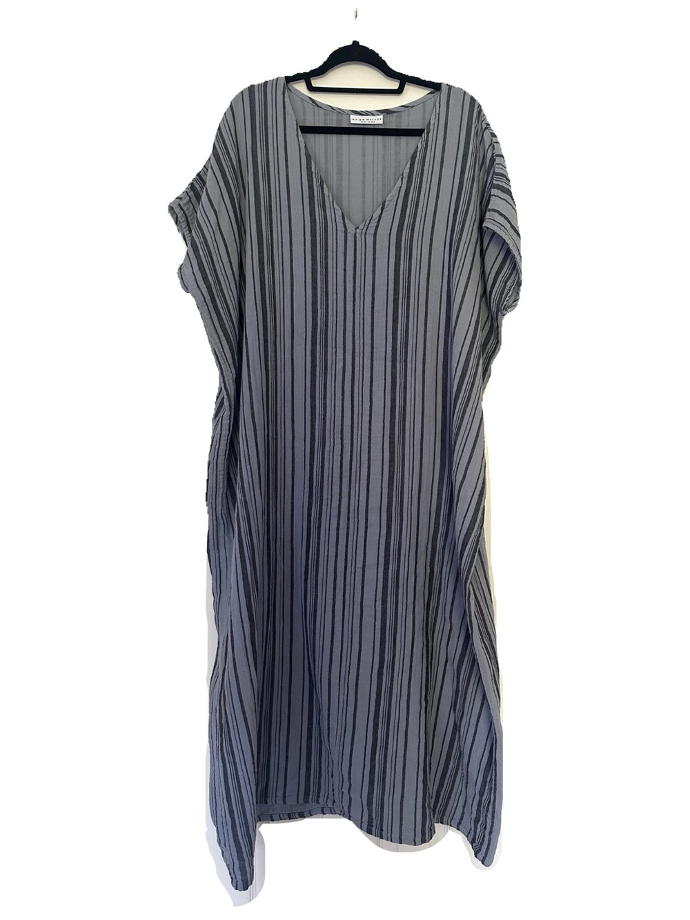 BRYN WALKER Striped Cotton Gauze V-Neck Caftan